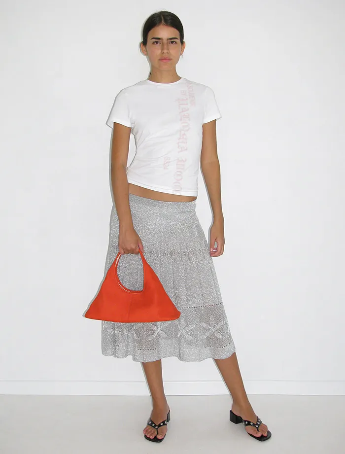Paloma Wool VOLGASilver Metallic Knitted Skirt Women Bottoms