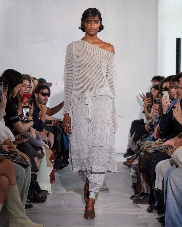 Paloma Wool VOLGASilver Metallic Knitted Skirt Women Bottoms