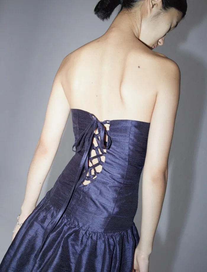 Paloma Wool WILMERAdjustable Bandeau Flared Silk Dress Women Dresses