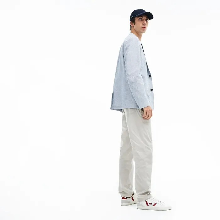 Pants and Shorts Lacoste Mens Lightweight Stretch Cotton Pants Light Grey Popular