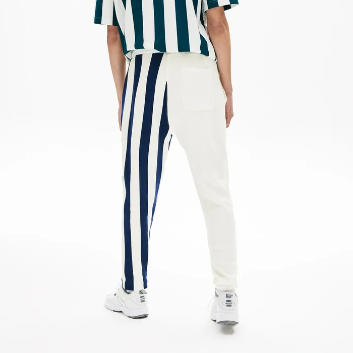Pants and Shorts Lacoste Mens LIVE Bicolor Fleece Tracksuit Pants WhiteNavy BlueWhite Store