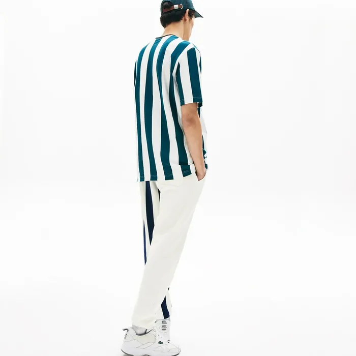 Pants and Shorts Lacoste Mens LIVE Bicolor Fleece Tracksuit Pants WhiteNavy BlueWhite Store