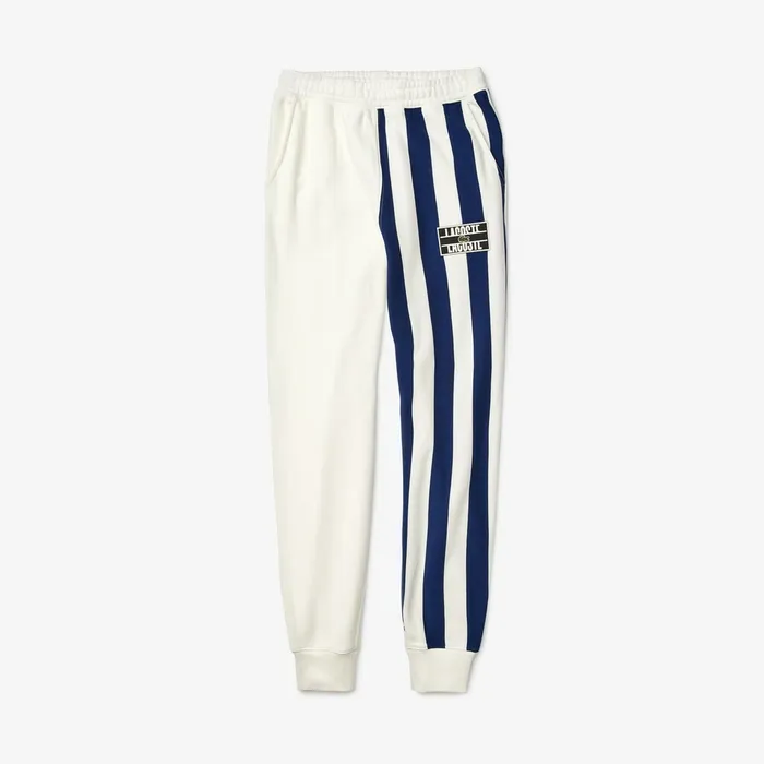 Pants and Shorts Lacoste Mens LIVE Bicolor Fleece Tracksuit Pants WhiteNavy BlueWhite Store