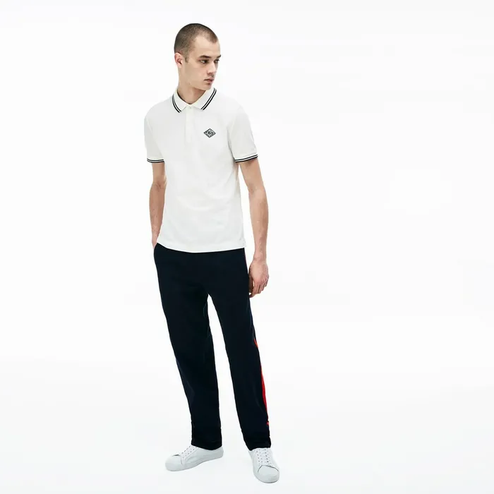 Pants and Shorts Lacoste Mens LIVE Loose Fit Chinos BlueRed Outlet
