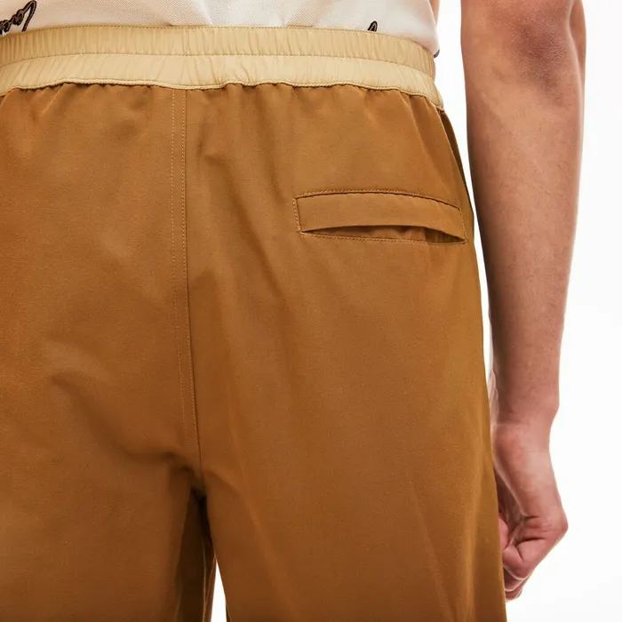 Pants and Shorts Lacoste Mens LIVE TwoTone Track Pants BeigeBrown Casaul