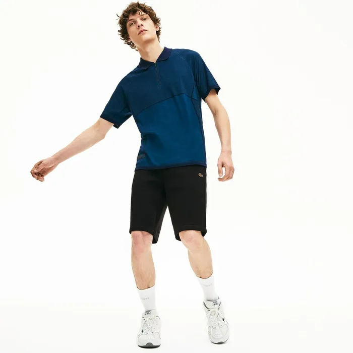 Pants and Shorts Lacoste Mens Motion Stretch Cotton Bermuda Shorts Black Gift Ideas
