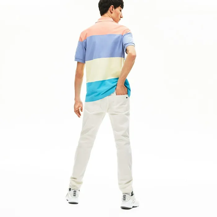 Pants and Shorts Lacoste Mens SlimFit Colored Jeans White Outlet Factory