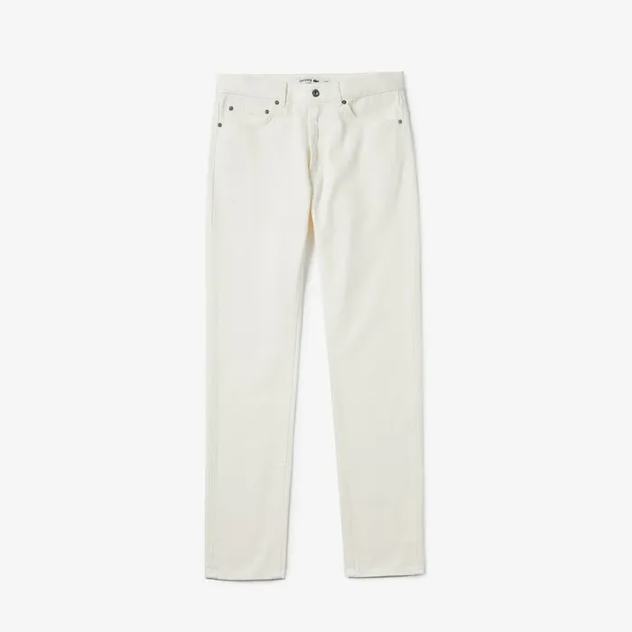 Pants and Shorts Lacoste Mens SlimFit Colored Jeans White Outlet Factory