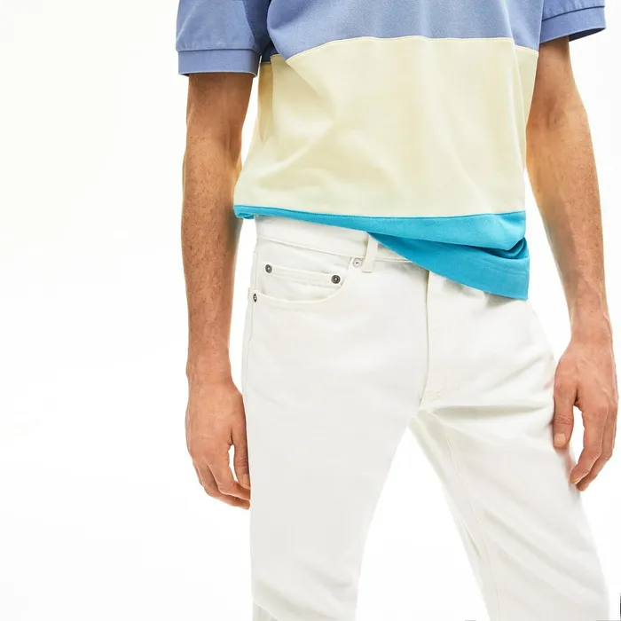 Pants and Shorts Lacoste Mens SlimFit Colored Jeans White Outlet Factory