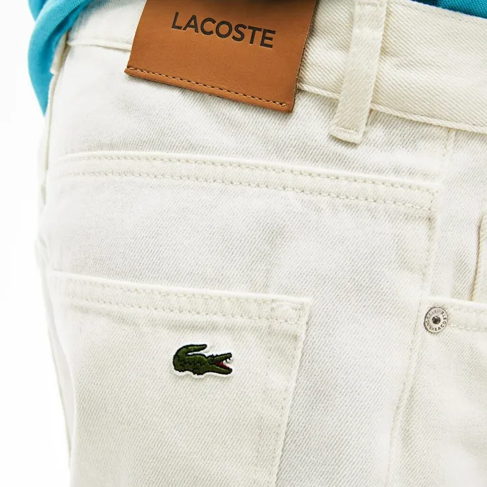 Pants and Shorts Lacoste Mens SlimFit Colored Jeans White Outlet Factory