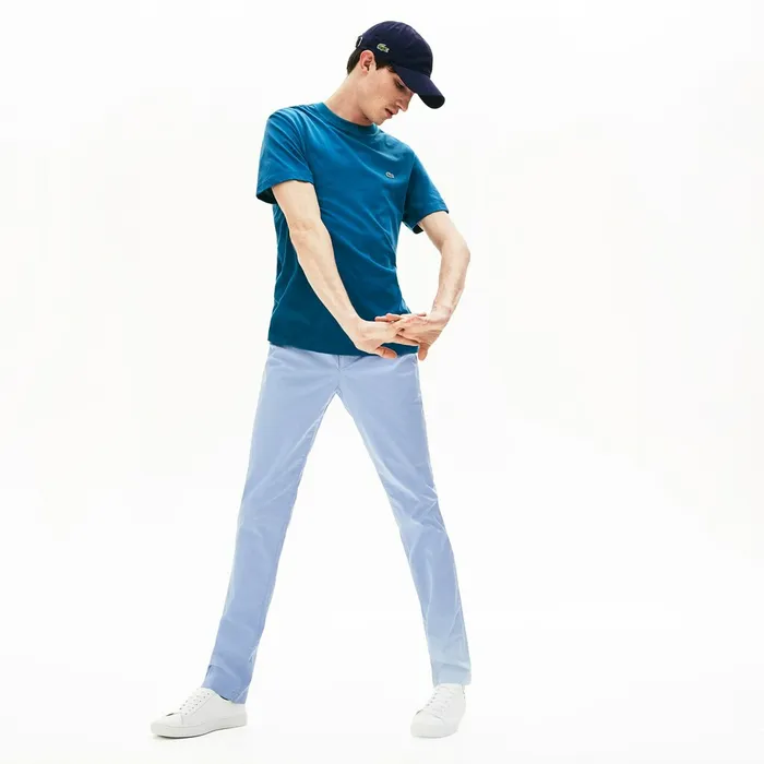 Pants and Shorts Lacoste Mens Slim Fit Stretch Cotton Pants Light Blue Online