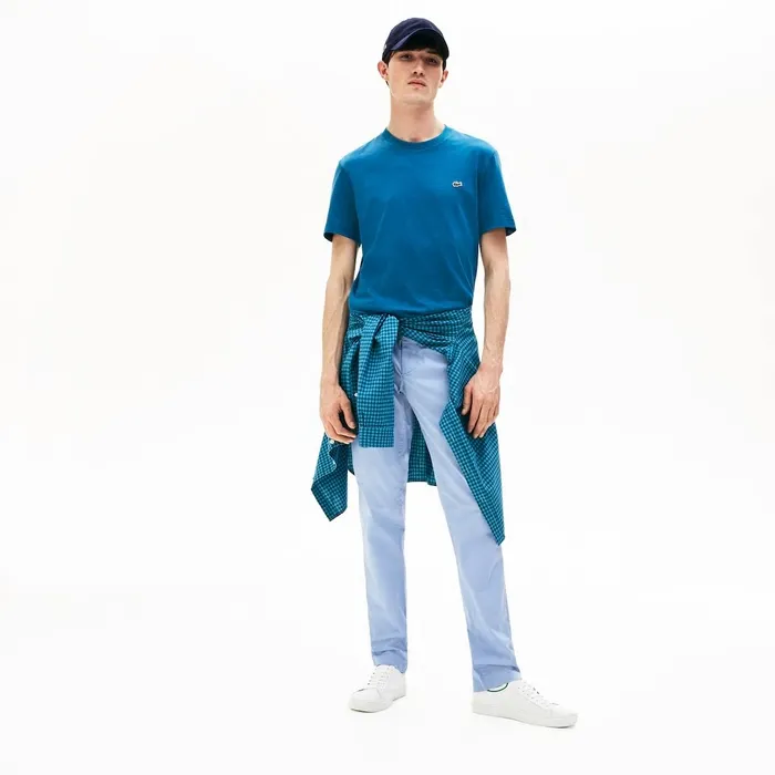 Pants and Shorts Lacoste Mens Slim Fit Stretch Cotton Pants Light Blue Online