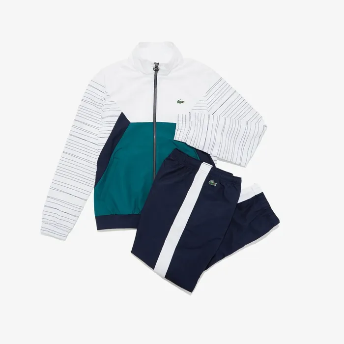 Pants and Shorts Lacoste Mens SPORT ColorBlocked Tennis Sweatsuit WhiteNavy BlueGreenNavy Blue Shop Pants and Shorts Lacoste Mens SPORT ColorBlocked Tennis Sweatsuit WhiteNavy BlueGreenNavy Blue Shop