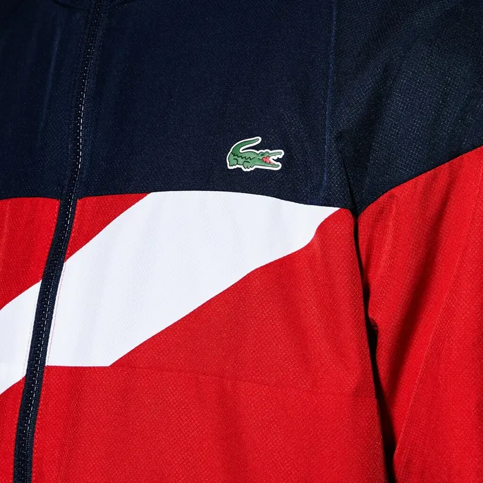 Pants and Shorts Lacoste Mens SPORT Colored Bands Taffeta Tennis Tracksuit Navy BlueRedWhite For Sale