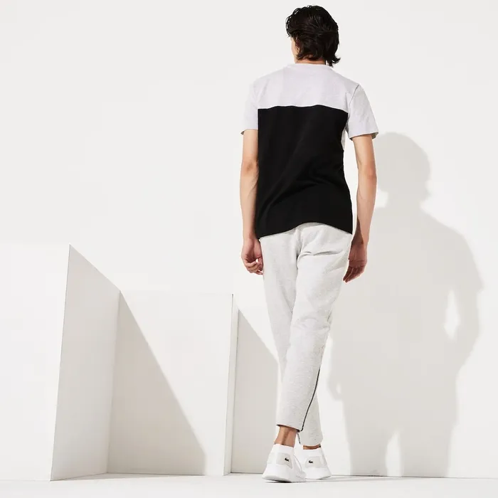 Pants and Shorts Lacoste Mens SPORT Fitted CottonBlend Sweatpants Grey ChineBlue Cheap On Sale