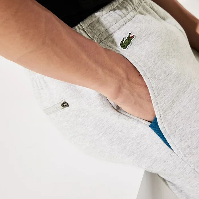Pants and Shorts Lacoste Mens SPORT Fitted CottonBlend Sweatpants Grey ChineBlue Cheap On Sale