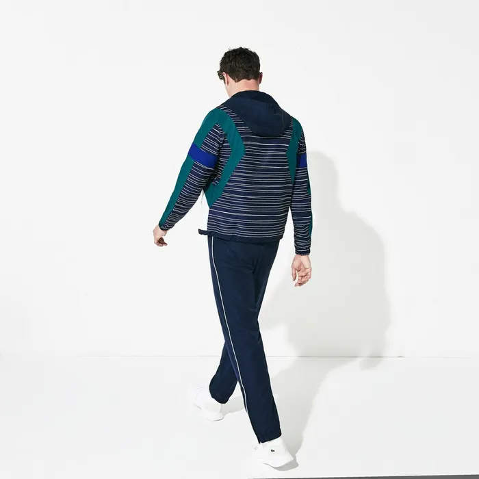 Pants and Shorts Lacoste Mens SPORT Hooded ColorBlock Tennis Track Suit Navy BlueWhiteGreenNavy Blue USA