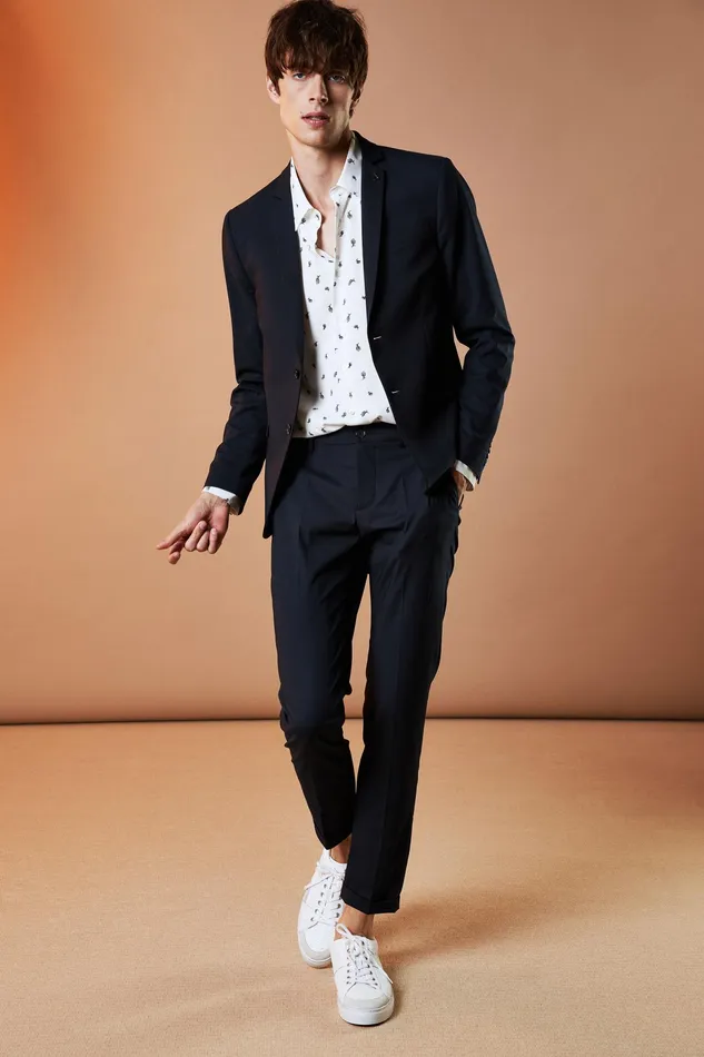 Pants Men Patrizia Pepe Polyviscose AnkleGrazer Pants Royal Navy