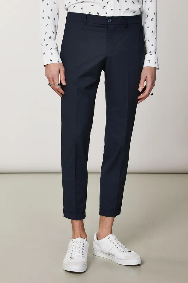 Pants Men Patrizia Pepe Polyviscose AnkleGrazer Pants Royal Navy