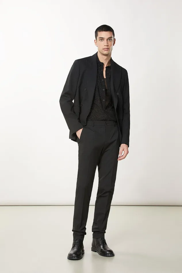 Pants Men Patrizia Pepe Slim Canvas Pants Nero Vinile