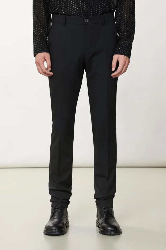 Pants Men Patrizia Pepe Slim Canvas Pants Nero Vinile