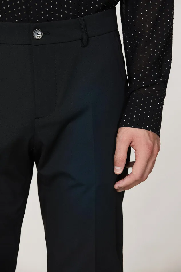 Pants Men Patrizia Pepe Slim Canvas Pants Nero Vinile
