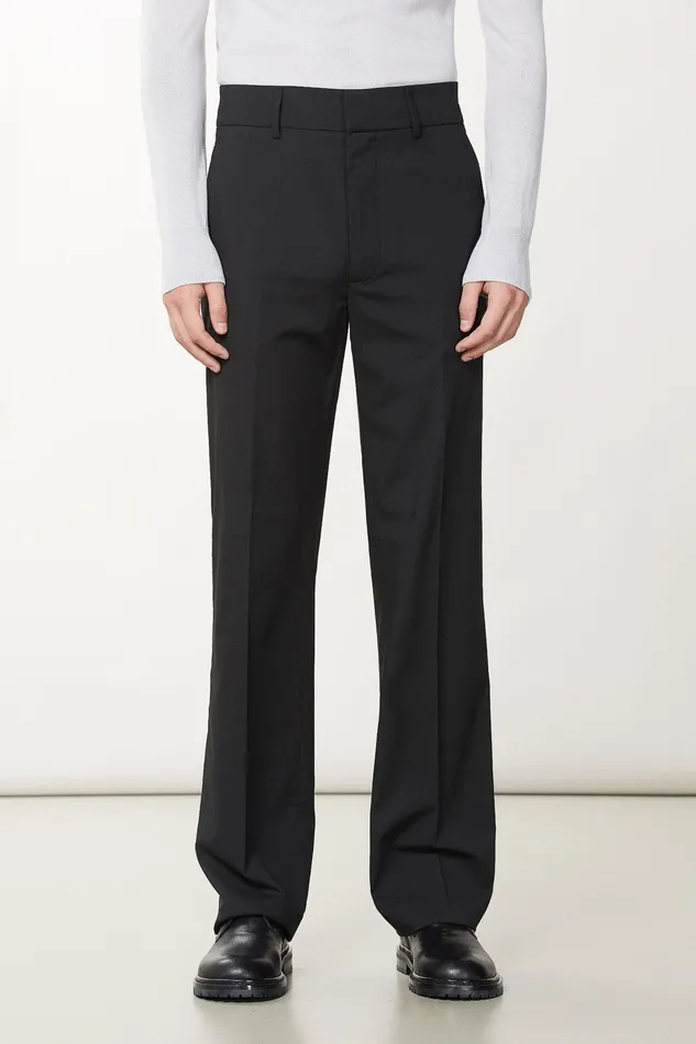 Pants Men Patrizia Pepe Slim Fit Pants With Regular Waist Nero Vinile