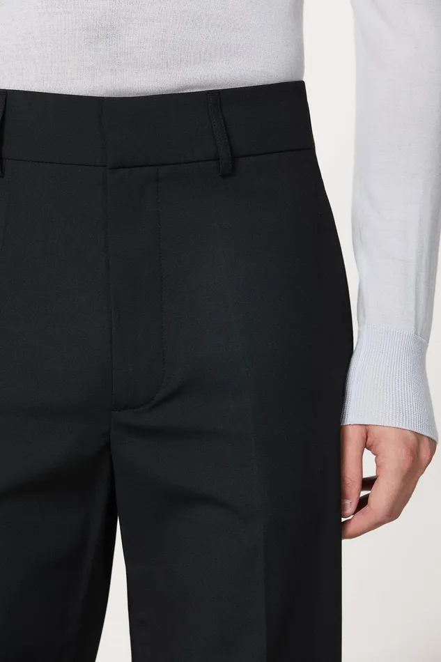 Pants Men Patrizia Pepe Slim Fit Pants With Regular Waist Nero Vinile