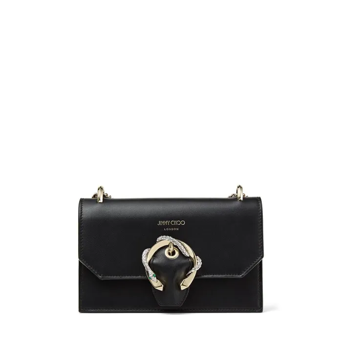 Paris Black Smooth Calf Leather Mini Bag With Snake Buckle Black Women JIMMY CHOO Small Leather Goods Paris Black Smooth Calf Leather Mini Bag With Snake Buckle Black Women JIMMY CHOO Small Leather Goods