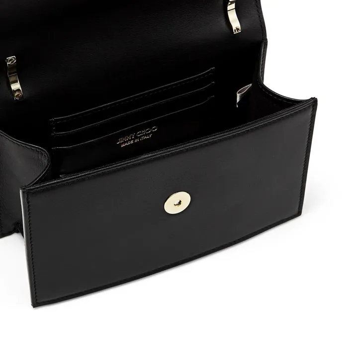 Paris Black Smooth Calf Leather Mini Bag With Snake Buckle Black Women JIMMY CHOO Small Leather Goods