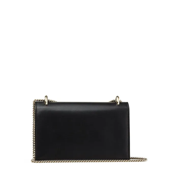 Paris Black Smooth Calf Leather Mini Bag With Snake Buckle Black Women JIMMY CHOO Small Leather Goods