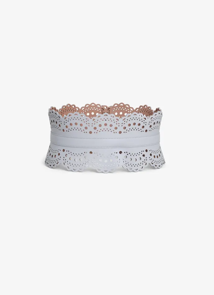 Pearl BUSTIER BELT IN VIENNE WAVE CALFSKIN Women Alaa Corset Belts