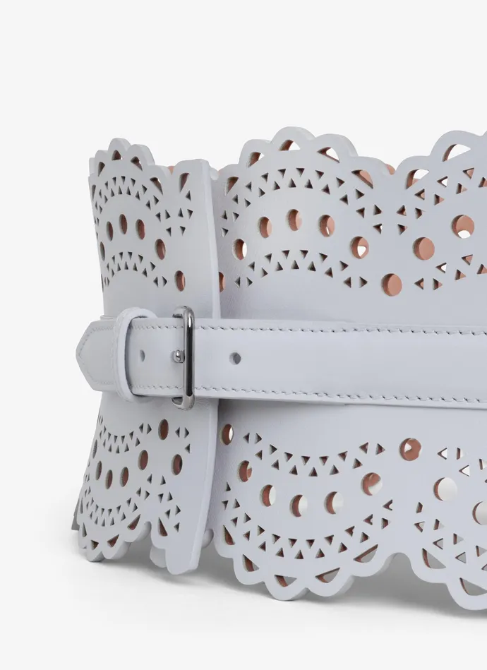 Pearl BUSTIER BELT IN VIENNE WAVE CALFSKIN Women Alaa Corset Belts