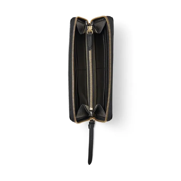 Pippa Black Calf Leather Zip Around Wallet Black Women JIMMY CHOO Wallets