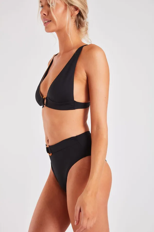 Pisco and Kumaka Kanamari Black Twopiece Bikini Black Women Banana Moon High Waisted Pisco and Kumaka Kanamari Black Twopiece Bikini Black Women Banana Moon High Waisted