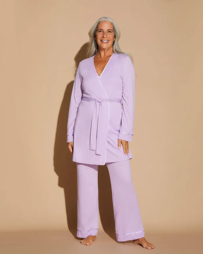 Pj Sets Women Cosabella Bella 3 Piece Set With Robe Icy Violeticy Violet