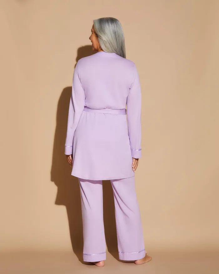 Pj Sets Women Cosabella Bella 3 Piece Set With Robe Icy Violeticy Violet