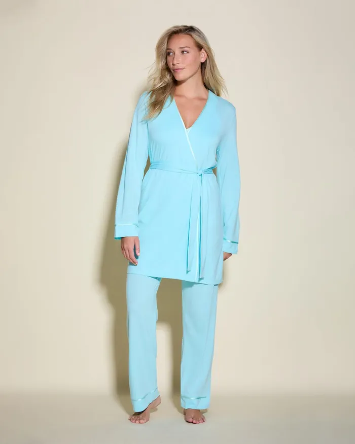 Pj Sets Women Cosabella Bella 3 Piece Set With Robe Maldiveslagoon Mint