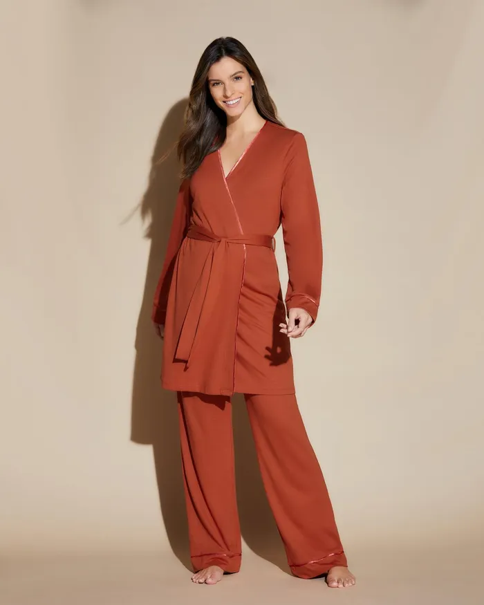 Pj Sets Women Cosabella Bella 3 Piece Set With Robe Saharasahara