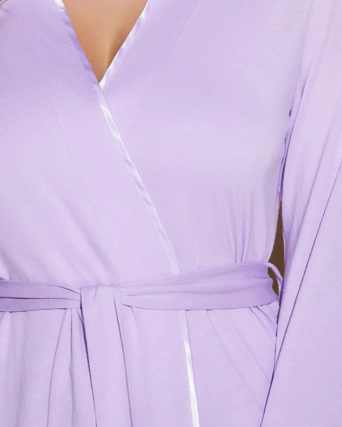 Pj Sets Women Cosabella Bella Curvy 3 Piece Set With Robe Icy Violeticy Violet