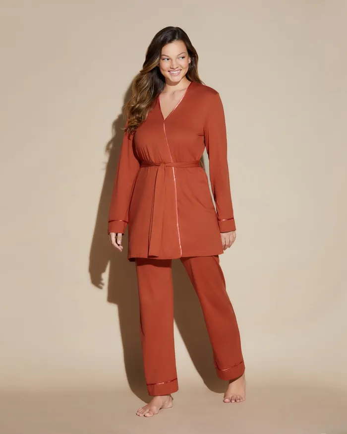 Pj Sets Women Cosabella Bella Curvy 3 Piece Set With Robe Saharasahara