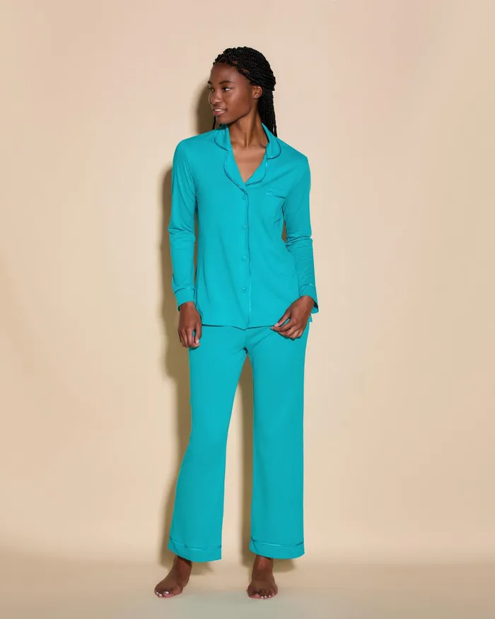 Pj Sets Women Cosabella Bella Long Sleeve Top and Pant Pajama Set Andaman Seaandaman Sea Pj Sets Women Cosabella Bella Long Sleeve Top and Pant Pajama Set Andaman Seaandaman Sea
