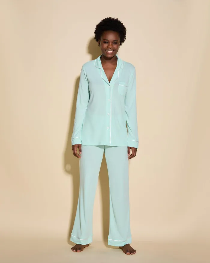 Pj Sets Women Cosabella Bella Long Sleeve Top and Pant Pajama Set Lagoon Mintivory Pj Sets Women Cosabella Bella Long Sleeve Top and Pant Pajama Set Lagoon Mintivory