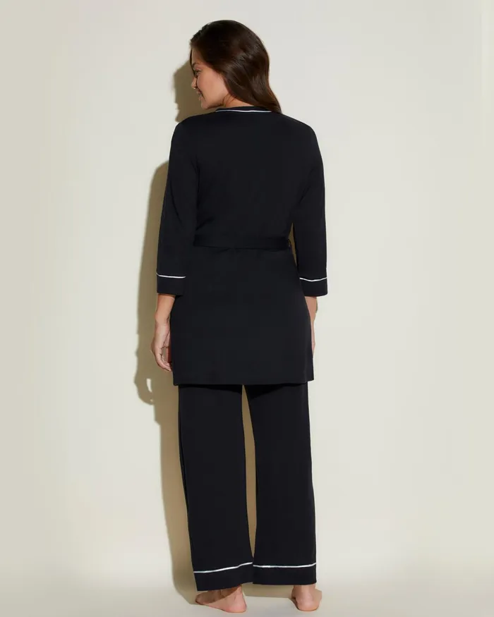 Pj Sets Women Cosabella Bella Nursing 3 Piece Set With Robe Blackivory