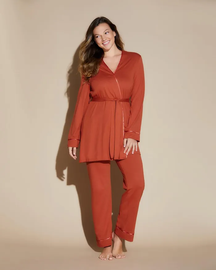 Pj Sets Women Cosabella Bella Nursing 3 Piece Set With Robe Saharasahara