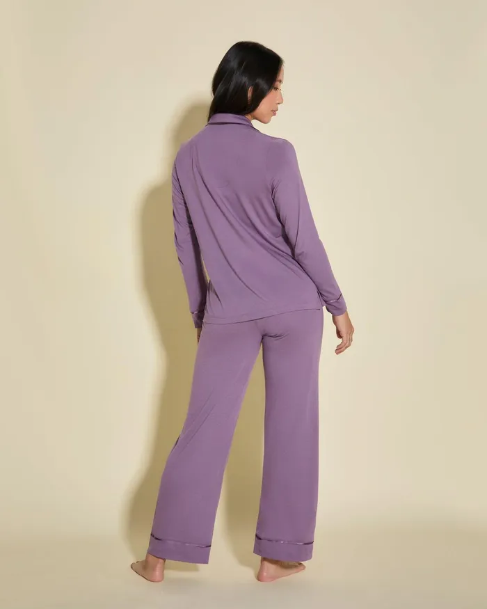 Pj Sets Women Cosabella Bella Petite Long Sleeve Top and Pant Pajamas Himalyan Skyhimalyan Sky