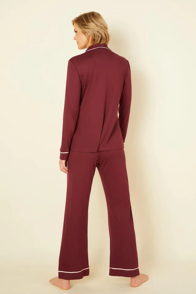 Pj Sets Women Cosabella Bella Petite Long Sleeve Top and Pant Pajamas Vinofiore