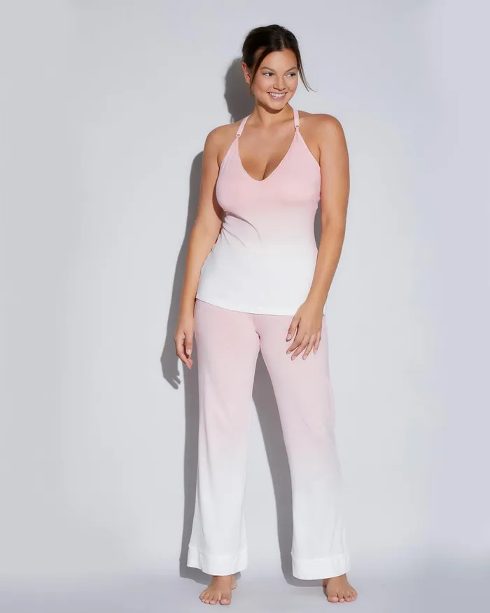 Pj Sets Women Cosabella Bella Printed Curvy Pajama Set Cami Pant And Robe Fiore Ombrefiore