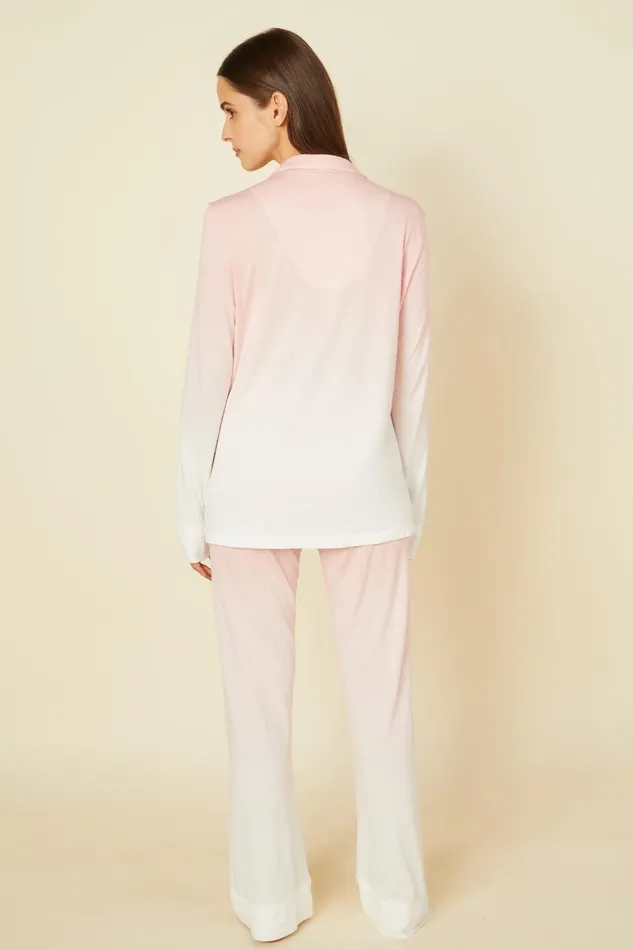 Pj Sets Women Cosabella Bella Printed Petite Printed Longsleeve Top And Pant Fiore Ombrefiore