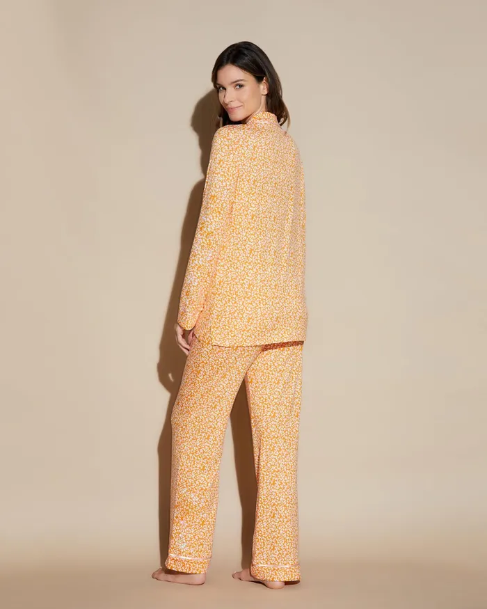 Pj Sets Women Cosabella Bella Printed Petite Printed Longsleeve Top And Pant Flora Solefiore